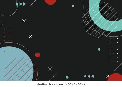 Futuristic abstract background with geometric shapes on black