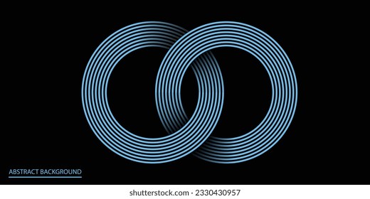 Futuristic abstract background. Glowing blue geometric lines design. Modern shiny blue diagonal rounded lines pattern. Horizontal banner template with space for your text. Vector illustration modern