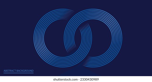 Futuristic abstract background. Glowing blue geometric lines design. Modern shiny blue diagonal rounded lines pattern. Horizontal banner template with space for your text. Vector illustration modern