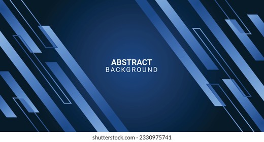 Futuristic abstract background. Glowing blue geometric lines design. Modern shiny blue diagonal rounded lines pattern. Horizontal banner template with space for your text. Vector illustration modern