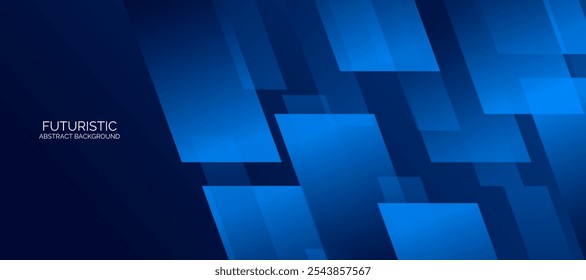 Futuristic abstract background. Glowing blue geometric lines design. Modern shiny blue diagonal lines pattern.