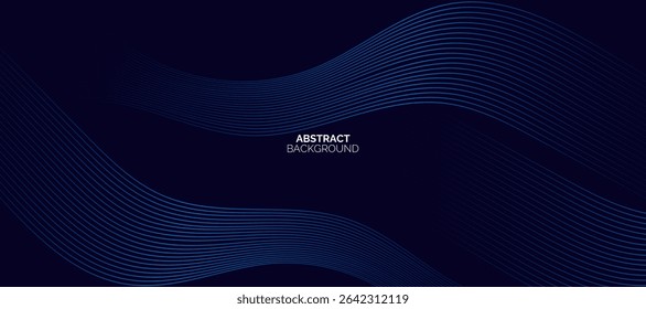 Futuristic abstract background with glowing blue wave on dark background. Digital future technology concept. Suit for banner, brochure, presentation, corporate, cover, poster, website