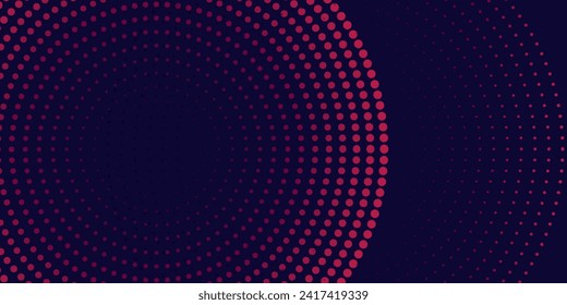 Futuristic abstract background. Glowing circle lines design. Swirl circular lines element. Future technology concept. Horizontal banner template. 