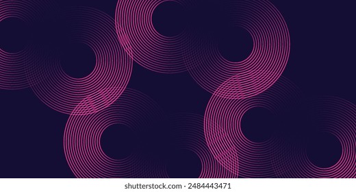 Futuristischer abstrakter Hintergrund. Leuchtende Kreislinien. Element Kreisförmige Linien verwirbeln. Zukunftskonzept.