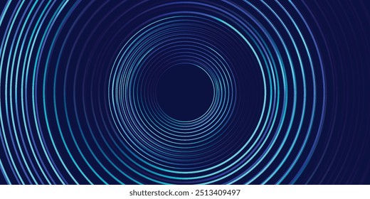 Futuristic abstract background. Glowing circle lines design. Swirl circular lines element. Future technology concept. Horizontal banner template. Suit for cover, banner, website.