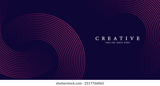 Futuristic abstract background. Glowing circle lines design. Swirl circular lines element. Future technology concept. Horizontal banner template. Suit for cover, banner, website. line circle modern