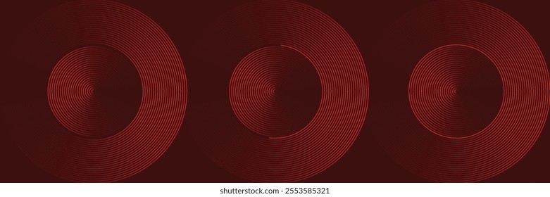 Futuristic abstract background. Glowing circle lines design. Swirl circular lines element. Future technology concept. Horizontal banner template. Suit for cover, banner, website.