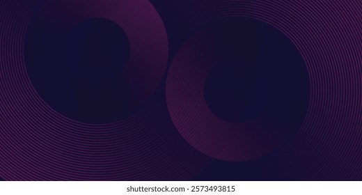 Futuristic abstract background. Glowing circle lines design. Swirl circular lines element. Future technology concept. Horizontal banner template. Suit for cover, banner, website.