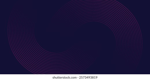 Futuristic abstract background. Glowing circle lines design. Swirl circular lines element. Future technology concept. Horizontal banner template. Suit for cover, banner, website.