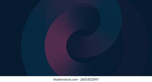 Futuristic abstract background. Glowing circle line design. Modern shiny blue and pink geometric lines pattern. Future technology concept. Suitable for posters, banners, covers, presentations. 