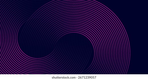 Fondo abstracto futurista. Diseño de líneas de círculo brillante.