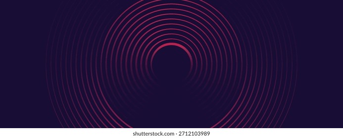 Fondo abstracto futurista. Diseño de líneas de círculo brillante. Elemento de líneas circulares. Concepto de tecnología del futuro. Plantilla Horizontal de Anuncio. 