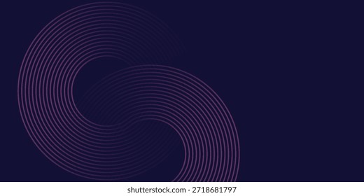Futuristic abstract background. Glowing circle lines design. Swirl circular lines element. Future technology concept. Horizontal banner template. Suit for cover, banner, website. line circle modern