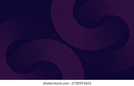 Fundo abstrato futurista. Design de linhas de círculo brilhante. Girar elemento de linhas circulares. Conceito de tecnologia do futuro. Modelo de banner horizontal. Terno para capa, banner, site. círculo de linha moderno