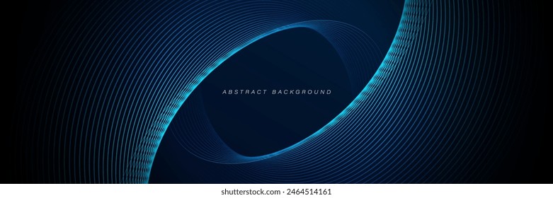 Futuristic abstract background. Glowing curved lines. Modern shiny blue moving lines design element. Future technology concept. Suit for banner, business, poster, cover, flyer, website, presentation