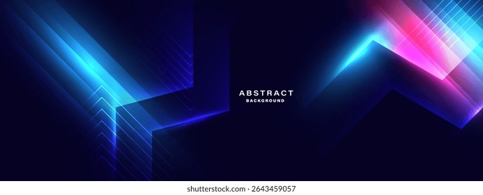 Futuristic abstract background with glowing geometric shapes