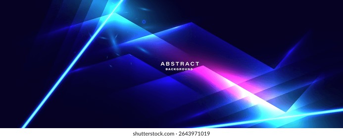Futuristic abstract background with glowing geometric shapes