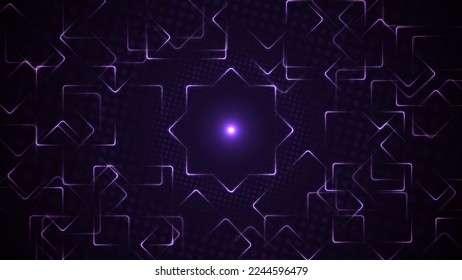 A futuristic abstract background with glowing neon squares and digital grid patterns, editable vector EPS 10