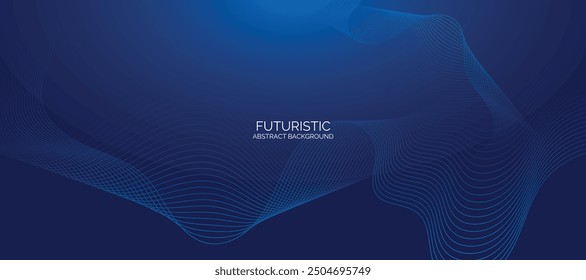 Futuristic abstract background with glowing wave. Shiny moving lines design element. Modern blue gradient flowing wave lines. Technology concept. Vector illustration