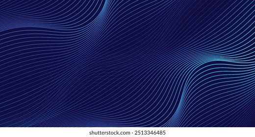 Fondo abstracto futurista con onda brillante. Elemento de diseño de líneas móviles brillantes. Moderno gradiente azul que fluye líneas de onda. Concepto de Tecnología.