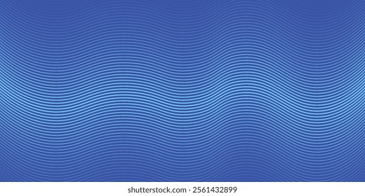 Futuristic abstract background with glowing wave. Shiny moving lines design element. Modern blue gradient flowing wave lines. Technology concept.