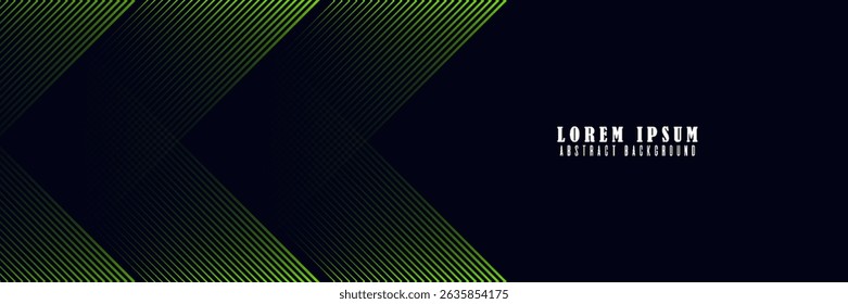 Futuristic abstract background with green arrow-shaped lines on a dark backdrop. Moddrn trendy design in vector EPS 10