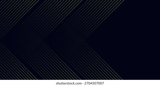 Fondo abstracto futurista con líneas verdes en forma de flecha sobre un fondo oscuro. Diseño moderno en Vector EPS 10
