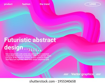 Futuristic abstract background. Abstract landing page template. Creative vector concept.  Abstract background with bright gradient and light effect.