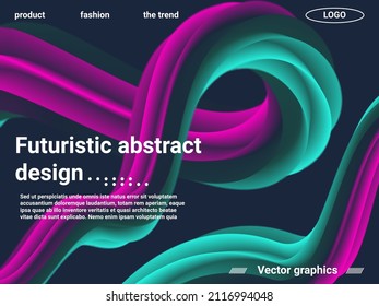 Futuristic abstract background. Abstract landing page template. Creative vector concept.  Modern graphic texture. Vector 3d illustration.
