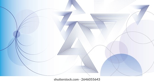 Futuristic Abstract Background with Layered Triangle Patterns, Gradient Circles, and Geometric Lines. Ideal for Tech, Design, or Modern Branding Concepts.