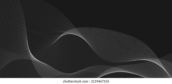 Futuristic abstract background with line blend motion. White curve graphic illustration for technology presentation.