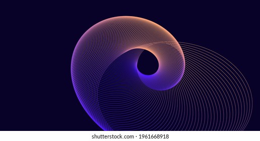 Futuristic abstract background with line swirl, template for landing page, cover, banner, leaflet. Modern design with luminous element Vector illustration
