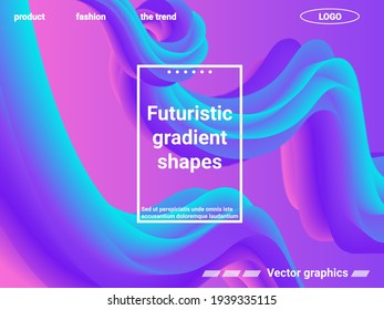 Futuristic abstract background. Abstract liquid form of liquid color. Creative vector concept.  Trendy rainbow gradient  for wave poster, flyer.