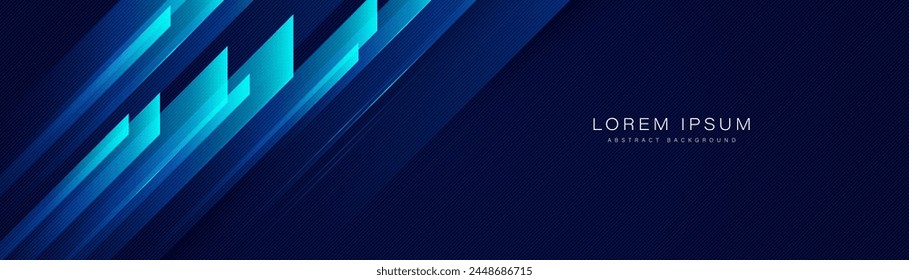 Futuristic abstract background. Modern diagonal geometric shapes. Blue gradient dynamic lines. Horizontal banner template with space for your text. Suit for business, corporate, website, presentation