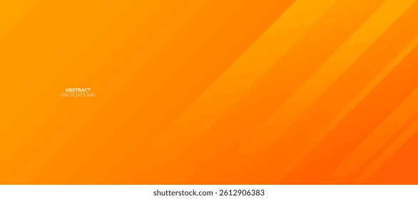 Futuristic abstract background. Modern diagonal geometric shapes. Yellow and orange gradient dynamic lines. Horizontal banner template with space for your text.