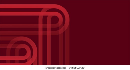 Futuristic abstract background. Modern red glowing round line design. Geometric connection graph. Future technology concept.