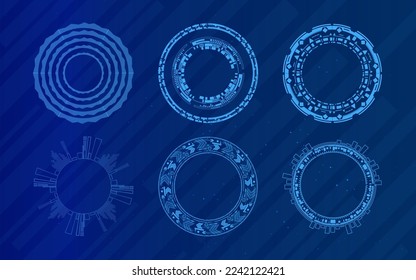 futuristic abstract background. Server, internet, speed. Futuristic tunnel HUD. Motion graphics for an abstract data center .vector illustrator,eps10,wireframe,darck blue background