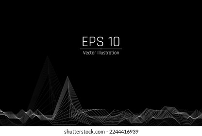 futuristic abstract background. Server, internet, speed. Futuristic tunnel HUD. Motion graphics for an abstract data center .vector illustrator,eps10,wireframe,darck blue background