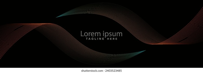 Futuristic abstract background with shining waves. Shiny moving lines design element. Modern red blue gradient flowing wave lines. Suitable for covers, headers, business, presentations. vector