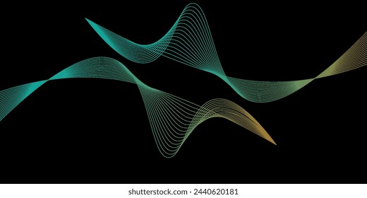Futuristic abstract background with shining waves. Shiny moving lines design element. Modern red blue gradient flowing wave lines.