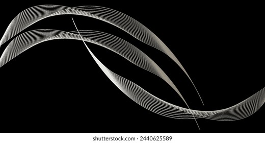 Futuristic abstract background with shining waves. Shiny moving lines design element. Modern red blue gradient flowing wave lines.