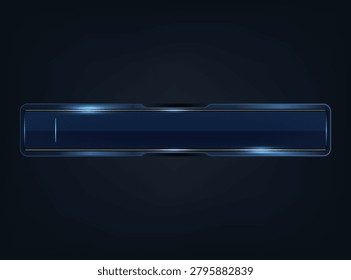 Futuristic abstract background sleek dark blue metallic banner interface lower third banner bar name button design