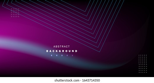 futuristic abstract background template with square shapes, Neon glowing techno lines