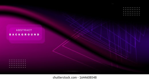 futuristic abstract background template with triangle shapes, Neon glowing techno lines