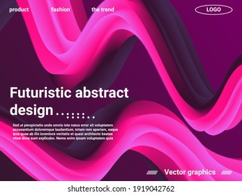 Fondo abstracto futurista. Forma líquida de onda abstracta. Concepto de sitio web. Textura gráfica moderna. Ilustración vectorial 3d.