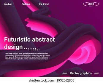 Futuristic abstract background. Abstract wave liquid shape. Website concept. Modern graphic texture. Vector 3d illustration.