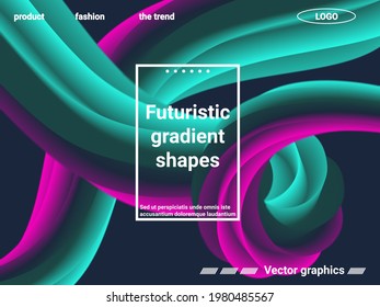 Fondo abstracto futurista. Forma líquida de onda abstracta. Concepto vectorial creativo.  Fondo abstracto con gradiente brillante y efecto luminoso.
