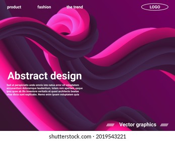 Futuristic abstract background. Abstract wave liquid shape. Website concept. Modern graphic texture. Vector 3d illustration.