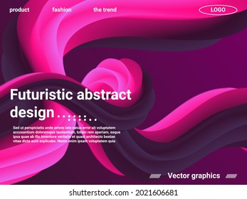 Futuristic abstract background. Abstract wave liquid shape. Website concept. Modern graphic texture. Vector 3d illustration.