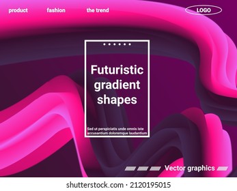 Futuristic abstract background. Abstract wave liquid shape. Website concept. Modern graphic texture. Vector 3d illustration.